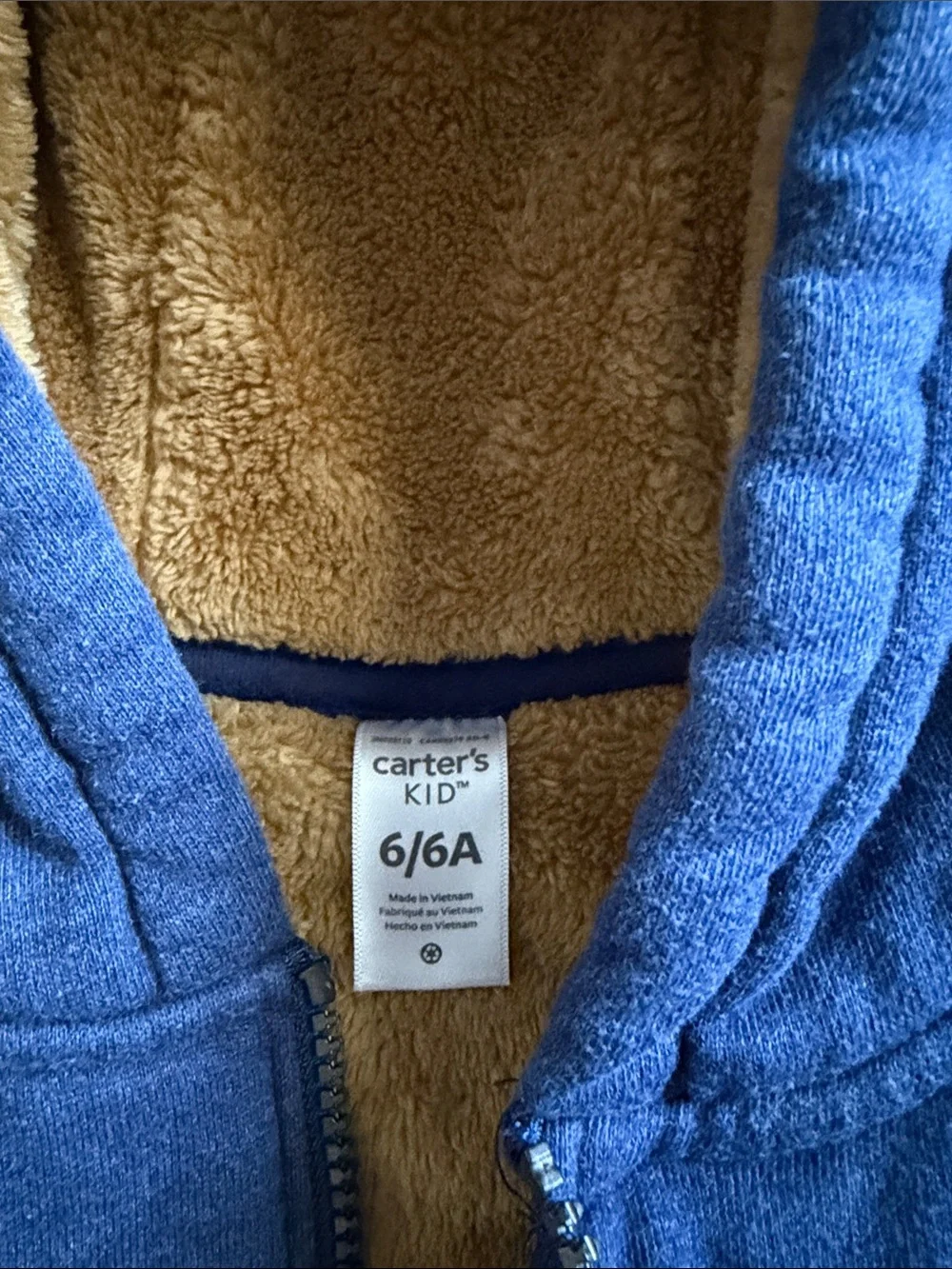 Carter's Cozy Hooded Zip Sweatshirts - Navy and Light Gray Size 6